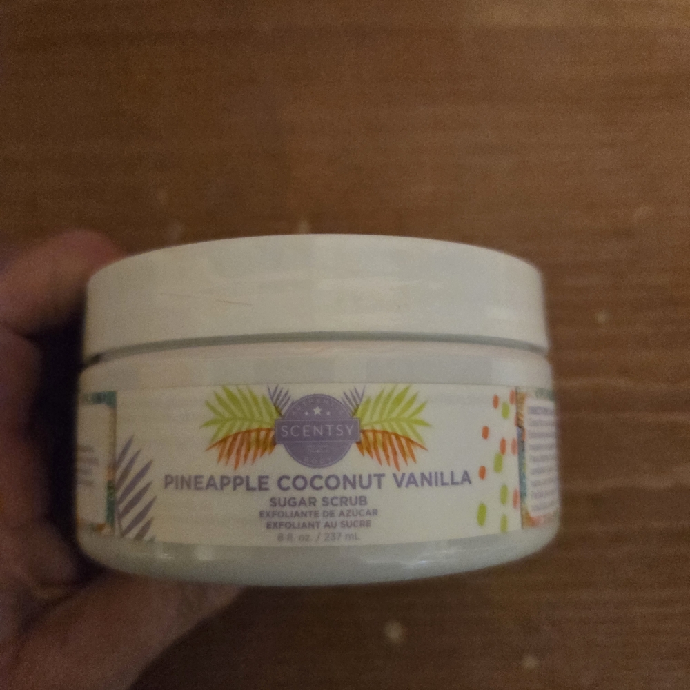 Scentsy Pineapple Coconut Vanilla Sugar Scrub - White, Green, Orange, Purple